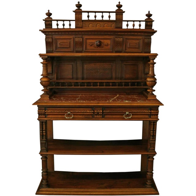 Bring a cathedral to your dining room with this beautiful antique server from France! Dating to 1900, this solid walnut...