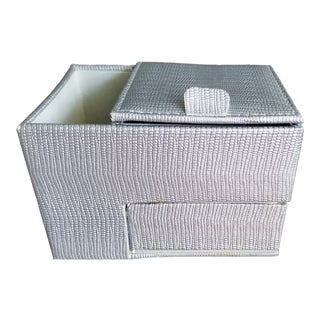 Delisting This Weekend Celerie Kemble Silver Reptile Finish Decorative Desk Storage. For Sale