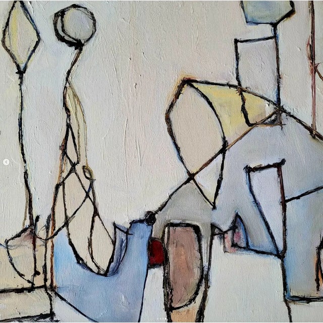 2020s "Chaque Minute" Linear, Geometric, Modern Abstract Expressionist, Contemporary Original Oil Painting by Lynn Christian For Sale - Image 5 of 7