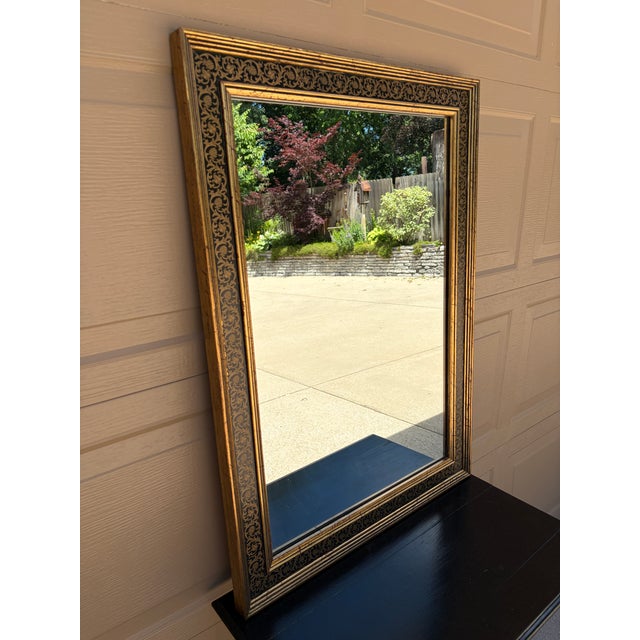 Hollywood Regency Regency Painted Giltwood Mirror With Scrolling Vines For Sale - Image 3 of 13