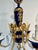 Metal Myran Allan Luxury Lighting Italian 24k Gold Finish and Blue Porcelain Chandelier For Sale - Image 7 of 9