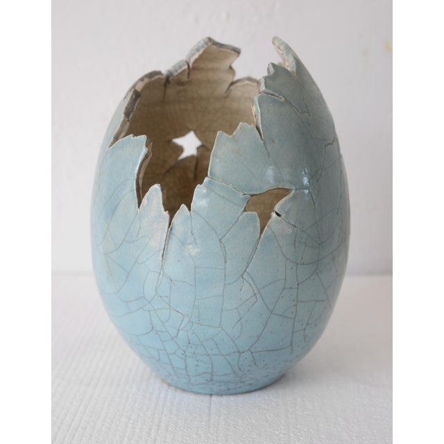 Vintage Paul Fleming Ceramic Cracked Egg Sculpture For Sale - Image 4 of 14