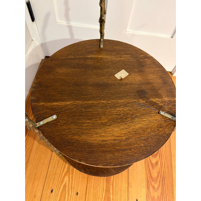 Maison Bagues Two Tier Walnut Dore Faux Bois Side Table For Sale - Image 10 of 10