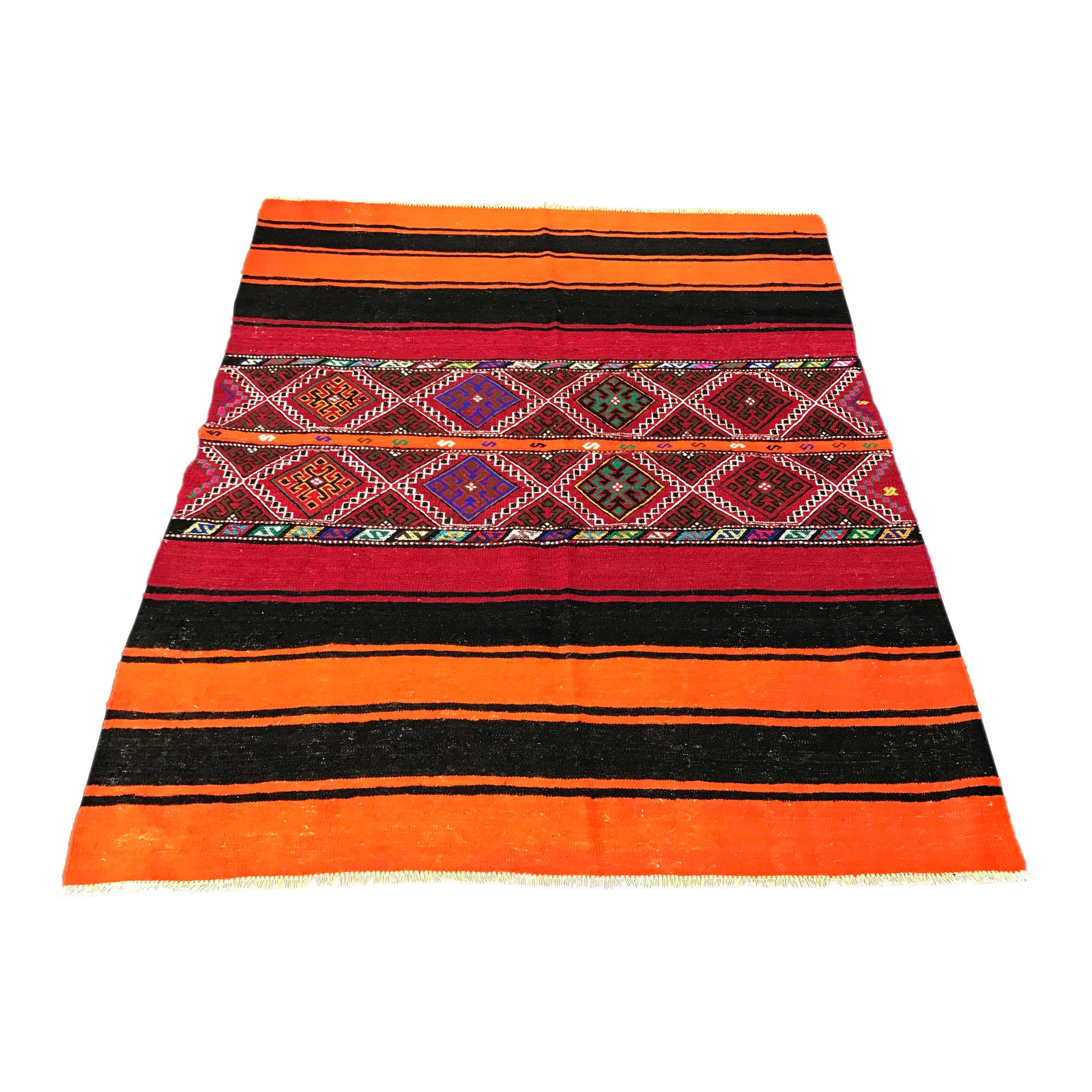 Turkish Kilim Rug 4'10'' X 5'10'' Chairish