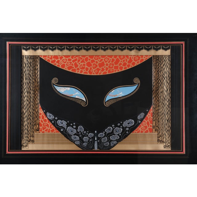 1983 Art Deco Printing in Excellent Condition in a Very Good Condition Frame Erte "Eyes of Jealousy" Signed & Numbered...