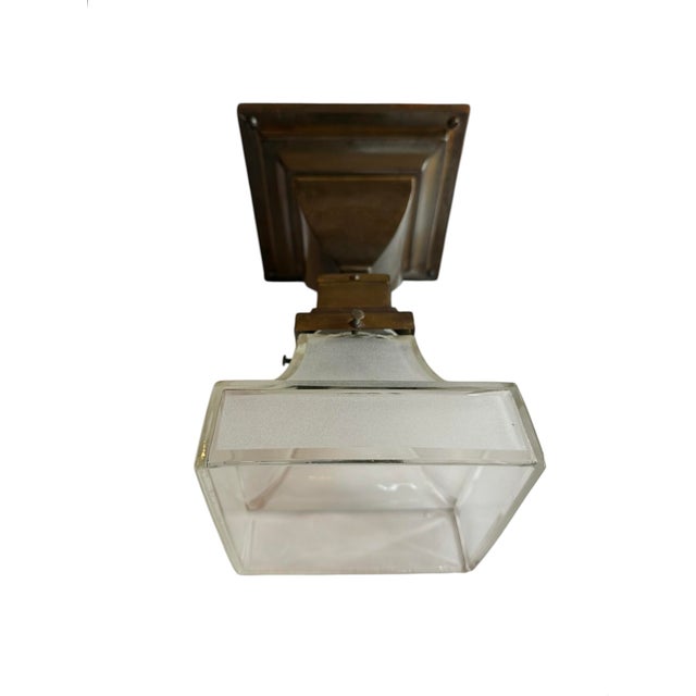 Antique Mission Style Flush Mount Ceiling Lights - A Pair For Sale - Image 9 of 9