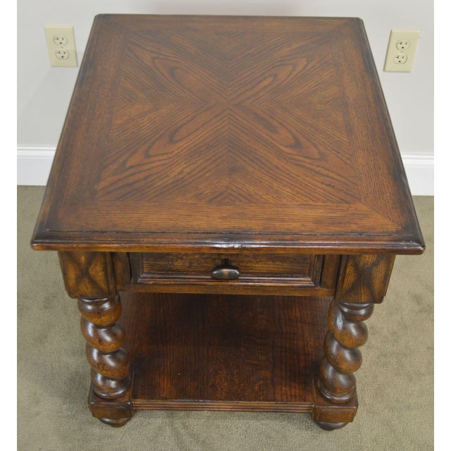 Lane Eddie Bauer Home Collection Oak Barley Twist Side Table Chairish