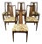 Set of 6 Sculptural Mid-Century Cane-Back Dining Chairs, Walnut For Sale
