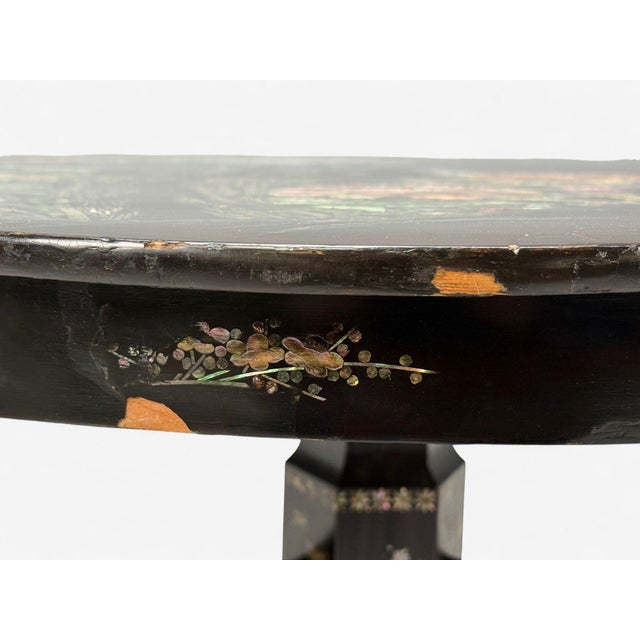Chinese Export, Ebonized Wood, Mother-of-Pearl, Center Table, China, 1900 For Sale - Image 12 of 18