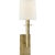 J. Randall Powers for Visual Comfort Signature Dalston Sconce in Hand-Rubbed Antique Brass with Linen Shade For Sale