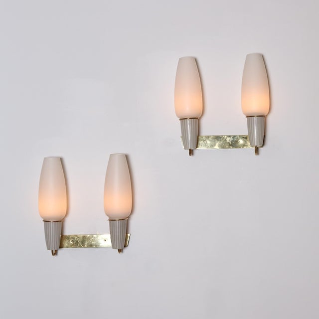 Mid-20th Century Pair of Italian Modernist wall scones - a Pair For Sale In New York - Image 6 of 9