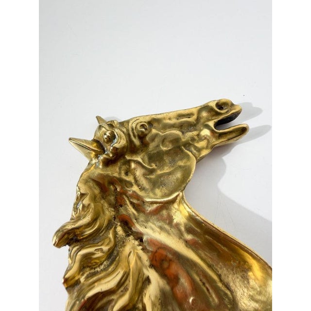 Metal Mid-Century Modern Sculptural Brass Horse Head Ashtray, 1970s For Sale - Image 7 of 15