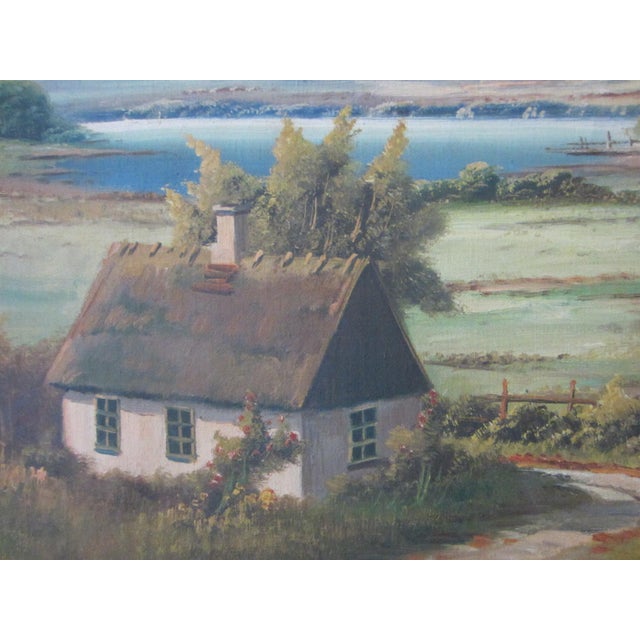 Impressionist E Birk Dutch Landscape Impressionist Signed Oil on Canvas Original Frame For Sale - Image 3 of 11