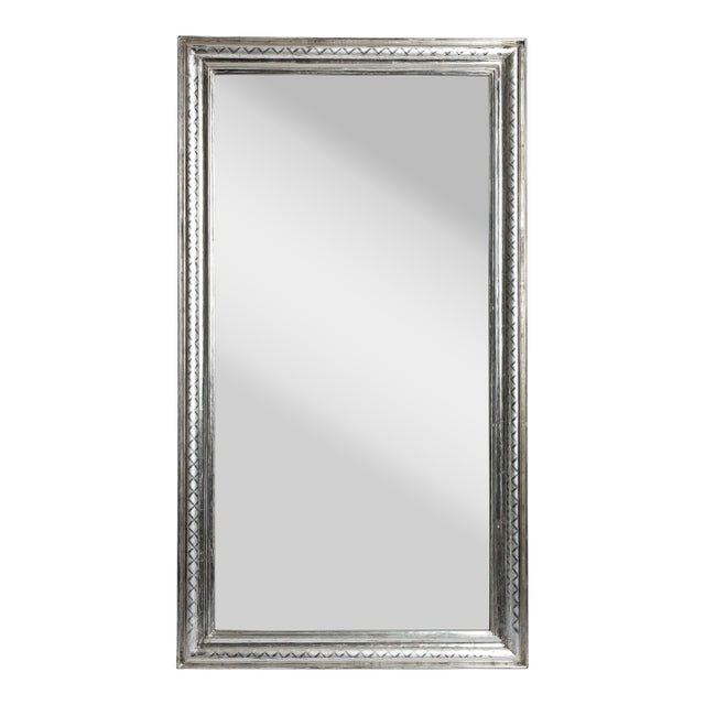 Late 19th Century Silver Leaf Mirror For Sale