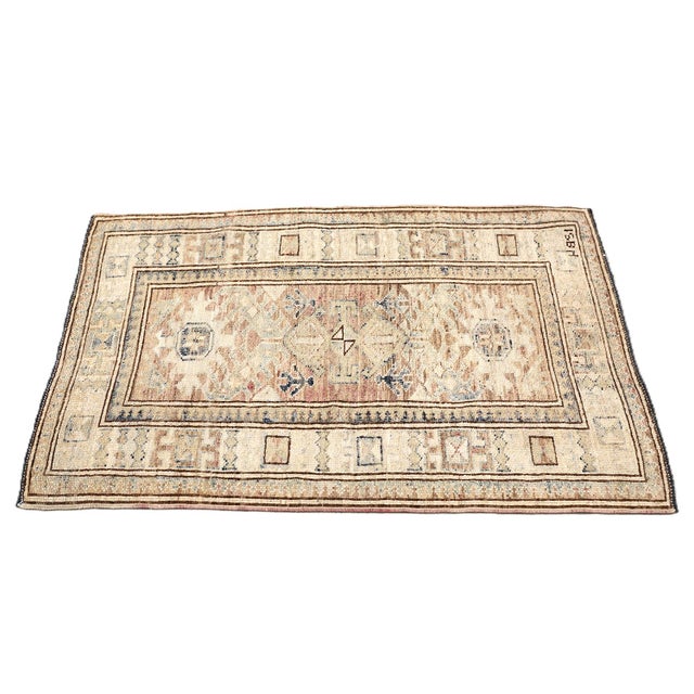 2020s 2'x3' Antique-Style Geometric Caucasian Rug, Pink & Ivory Ariana Hazara For Sale - Image 5 of 8