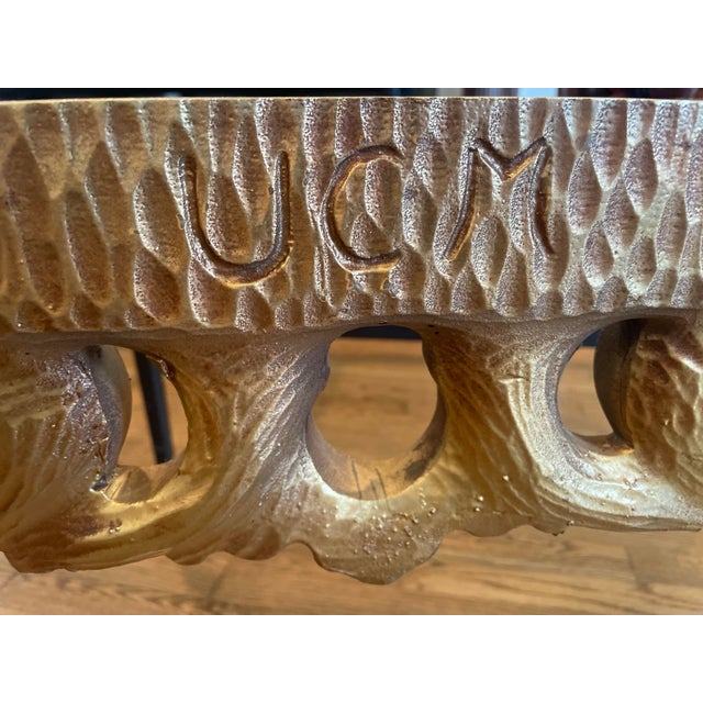 Late 20th Century Late 20th Century Custom Numbered Giltwood & Marble Coffee Table, 52” For Sale - Image 5 of 7