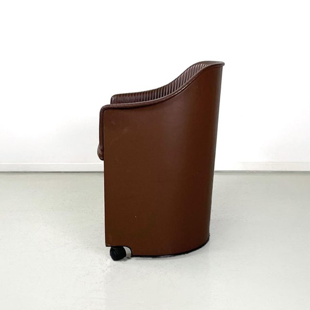 Italian modern brown armchair Artona by Afra and Tobia Scarpa for Maxalto, 1980s Cockpit armchair mod. Artona with...