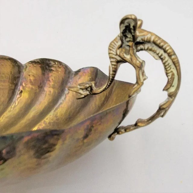 Brass Bowl with Dragon-Shaped Handles, 1890s For Sale - Image 3 of 7