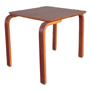 Vintage Mid Century Alvar Aalto Style Petite Square Side Table