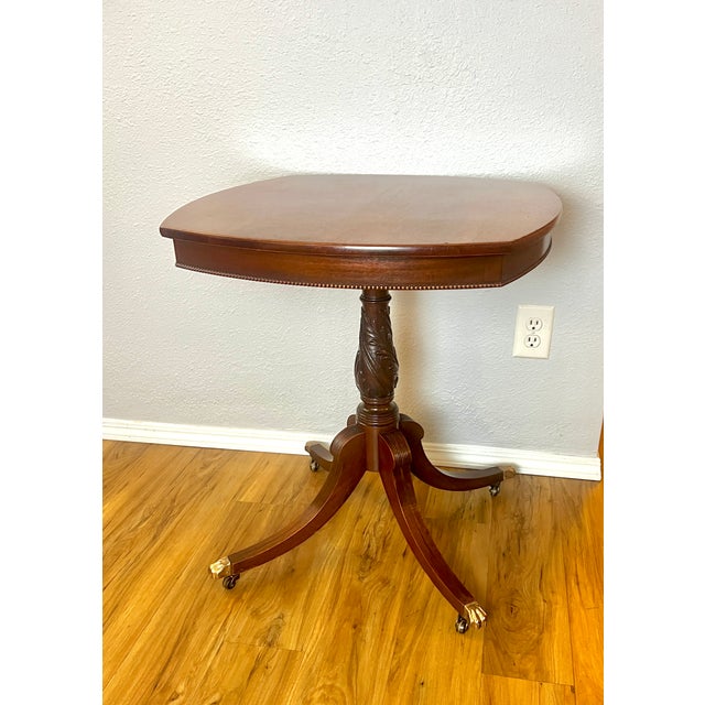 American Regency Revival Mahogany Shield-Top Pedestal Table, Circa 1910 For Sale - Image 3 of 9
