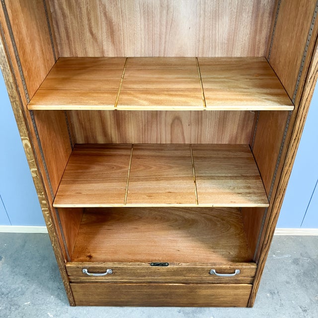 1950s Roller Shutter Cabinet in Oak, 1950s For Sale - Image 5 of 10