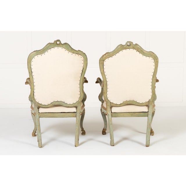 Set of Antique Italian Painted Chairs, 1700s For Sale - Image 13 of 14