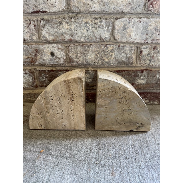 Mid 20th Century Pair of Vintage Travertine Bookends For Sale - Image 5 of 18