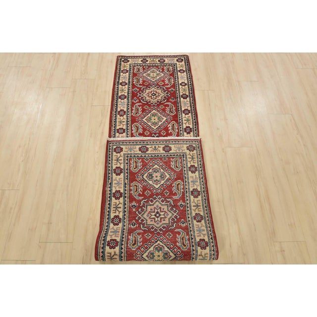 Kazak Runner 2′ X 7’10” Red Wool Tribal Hand-Knotted Oriental Rug For Sale - Image 11 of 12