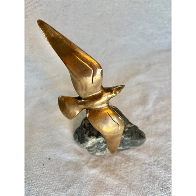 20th Century French Charles Reussner Bronze Seagull Sculpture For Sale - Image 4 of 9