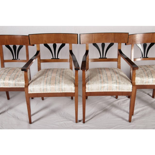 Antique Biedermeier Chairs and Armchairs, 1920s, Set of 8 For Sale - Image 9 of 18