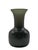 Handmade and hand-blown vase in glossy dark petrol green Murano glass. The vase has a rounded lower body that narrows into...
