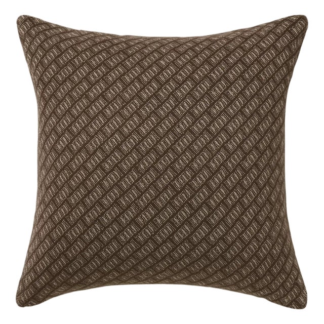 Trellis Brown Woven Pillow Cover, 22x22 Pillow For Sale