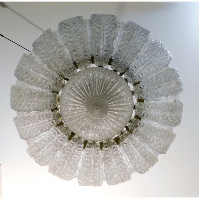 Italian 1960s Clear Graniglia Murano Leaves Flush Mount For Sale - Image 3 of 10