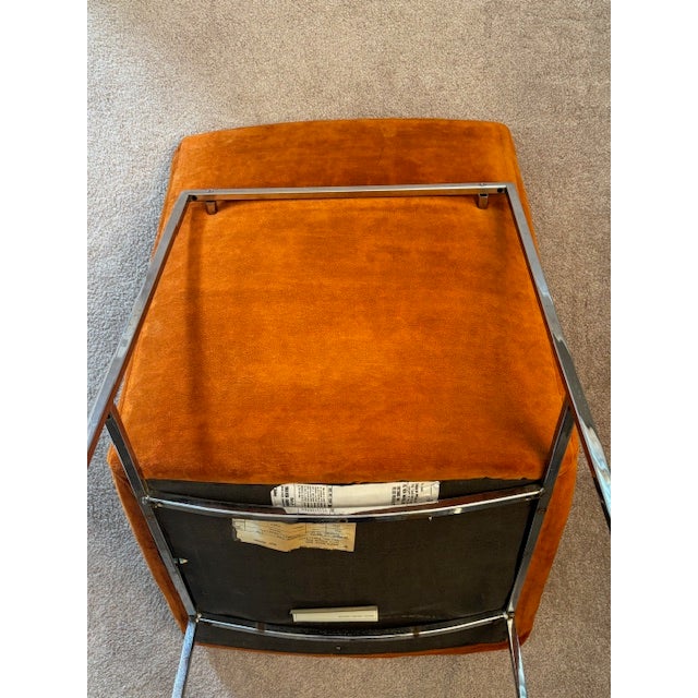 Vintage Set of 6 Mid-Century Modern Milo Baughman for Thayer Coggin Chrome Dining Chairs & Smoked Glass Dinning Table For Sale - Image 12 of 17