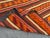 Vintage Distressed Flat Weave Kilim Runner Rug, Earthy Red Orange Geometric Stripes Rug For Sale - Image 9 of 10