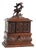 Antique Black Forest Jewelry Box in Carved Fruitwood and Red Velvet Chest, 1890 For Sale