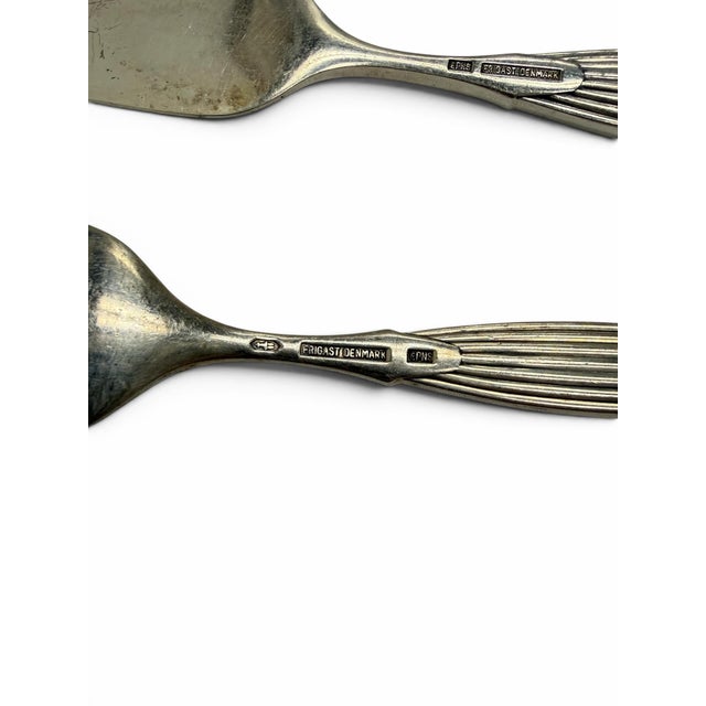 Metal Vintage Mid-Century Danish Frigast "Savoy" Serving Fork & Spreaders - Set of 4 For Sale - Image 7 of 9