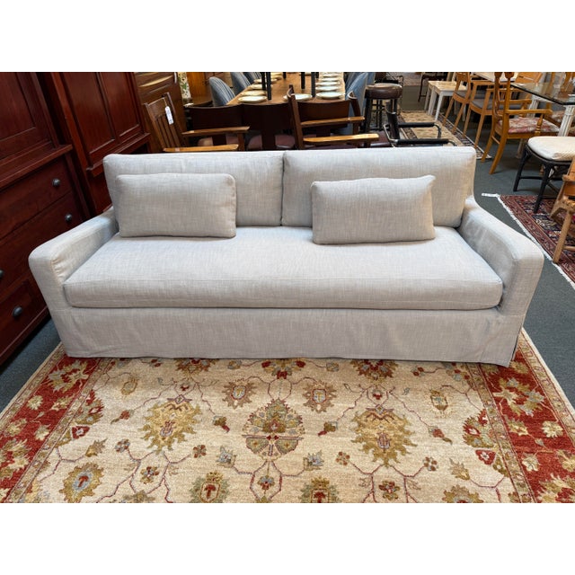 Restoration Hardware Restoration Hardware Belgian Slipcover Sofa For Sale - Image 4 of 14