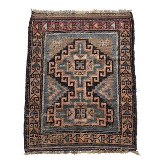 Antique Timuri Baluch Stepped Medallion Tribal Mat - 2'11" X 2'5" For Sale