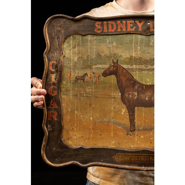 American Early 20th Century Sidney Dillon Cigars Self-Framed Tin Litho Advertising Sign For Sale - Image 3 of 6
