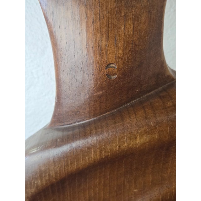 VIntage Hand Carved Lady Signed Almeida For Sale - Image 9 of 11