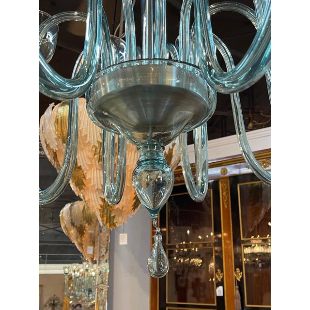 Modern Large Scale Murano Glass 10 Arm Chandelier For Sale - Image 9 of 11