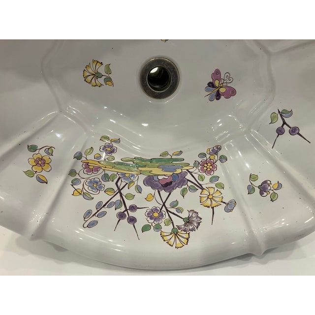 Sherle Wagner Sink Hand Painted For Sale In Boston - Image 6 of 8