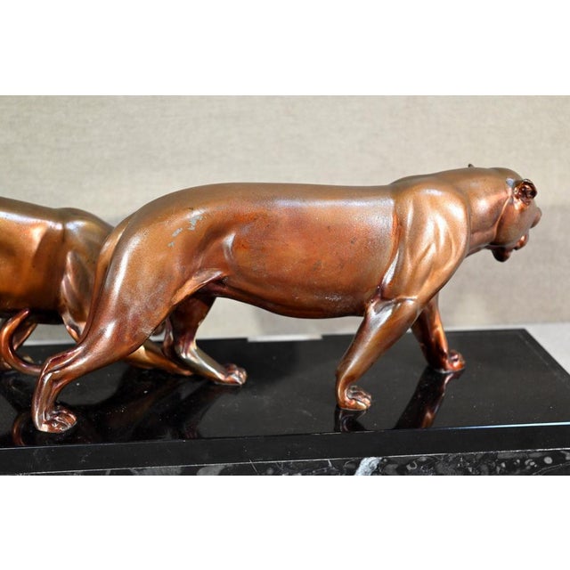 Art Deco Lionesses Sculpture, 1940, Regula For Sale - Image 15 of 18