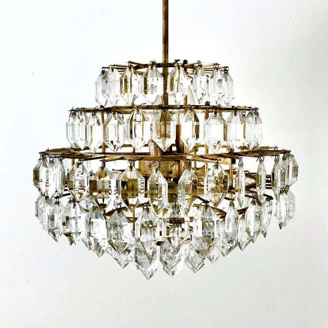 Gold Vintage Chandelier from Bakalowits & Söhne, 1960s For Sale - Image 8 of 14