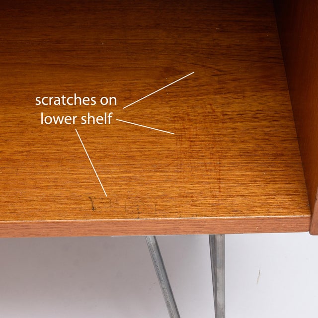 Brown Poul Hundevad Danish Teak Bookcase on Hairpin Legs 1960s For Sale - Image 8 of 9