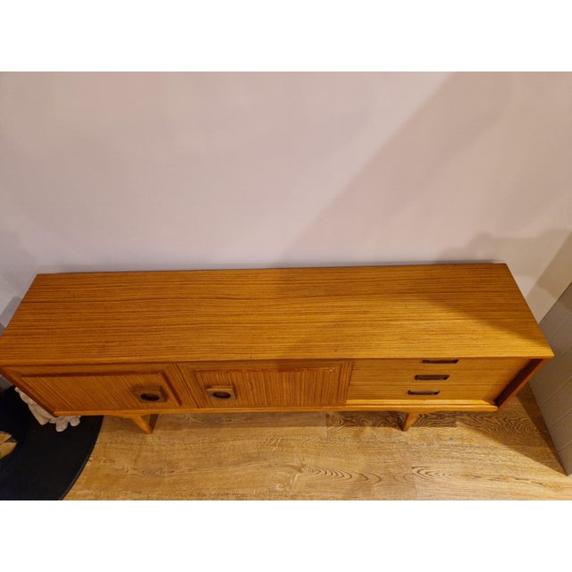 Mid-Century Blonde Sideboard with Sliding Doors, 1960s For Sale - Image 11 of 18