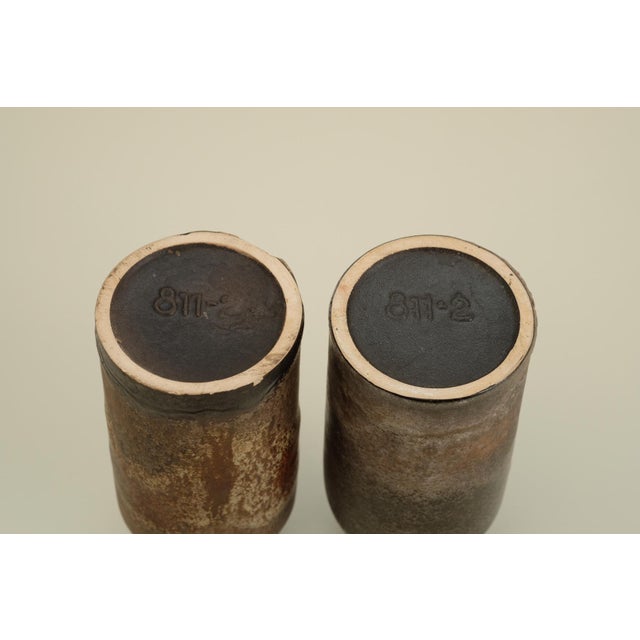 Brown Studio Ceramic Vases, 1960s, Set of 2 For Sale - Image 8 of 11