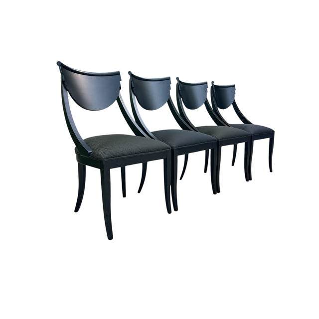 Pietro Costantini Vintage Italian Postmodern Klismos Dining Chairs by Pietro Costantini, Set of 4 For Sale - Image 4 of 18