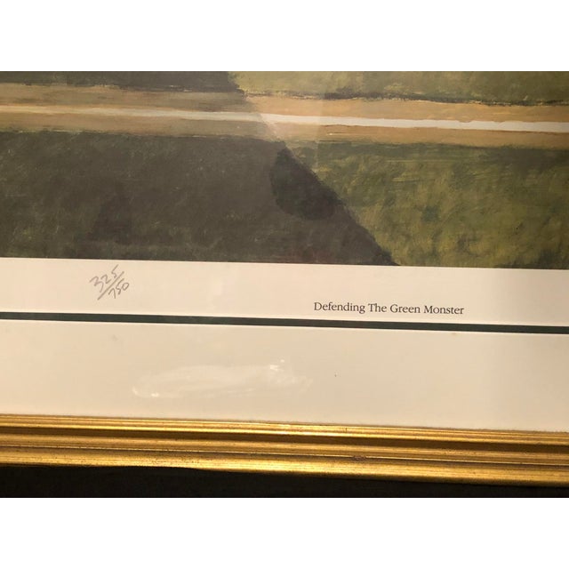 1980s 1980s Ray Ellis Signed Limited Edition Print "Defending the Green Monster", Framed For Sale - Image 5 of 10